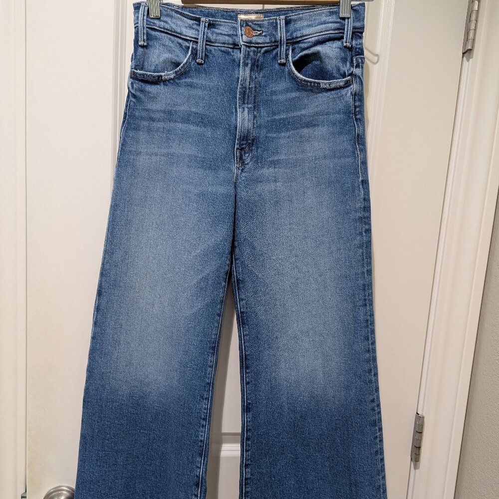 MOTHER The Hustler Roller Sneak High-Rise Wide-Leg Jeans